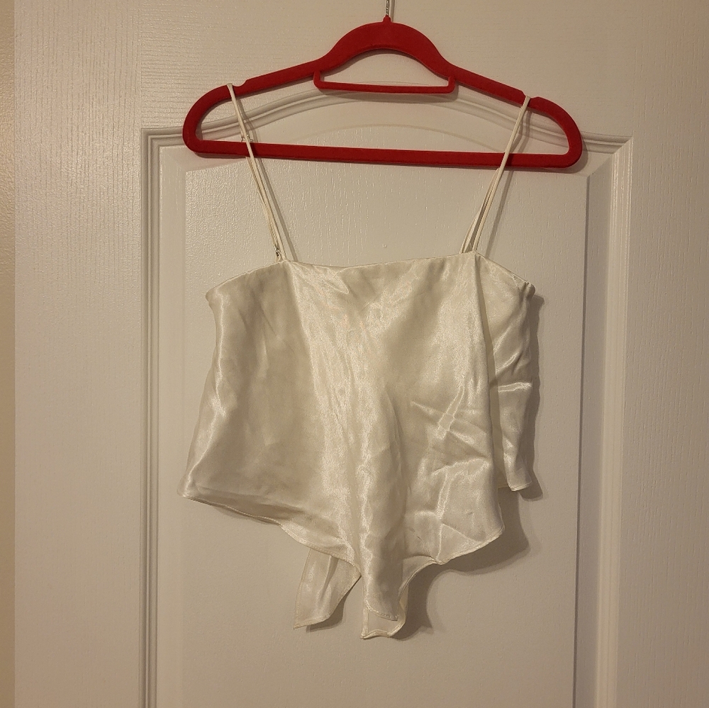 ZARA Bandana Straight neck Crop Top Whire Sixe XS